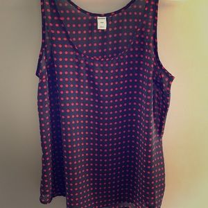 Sheer navy sleeveless blouse